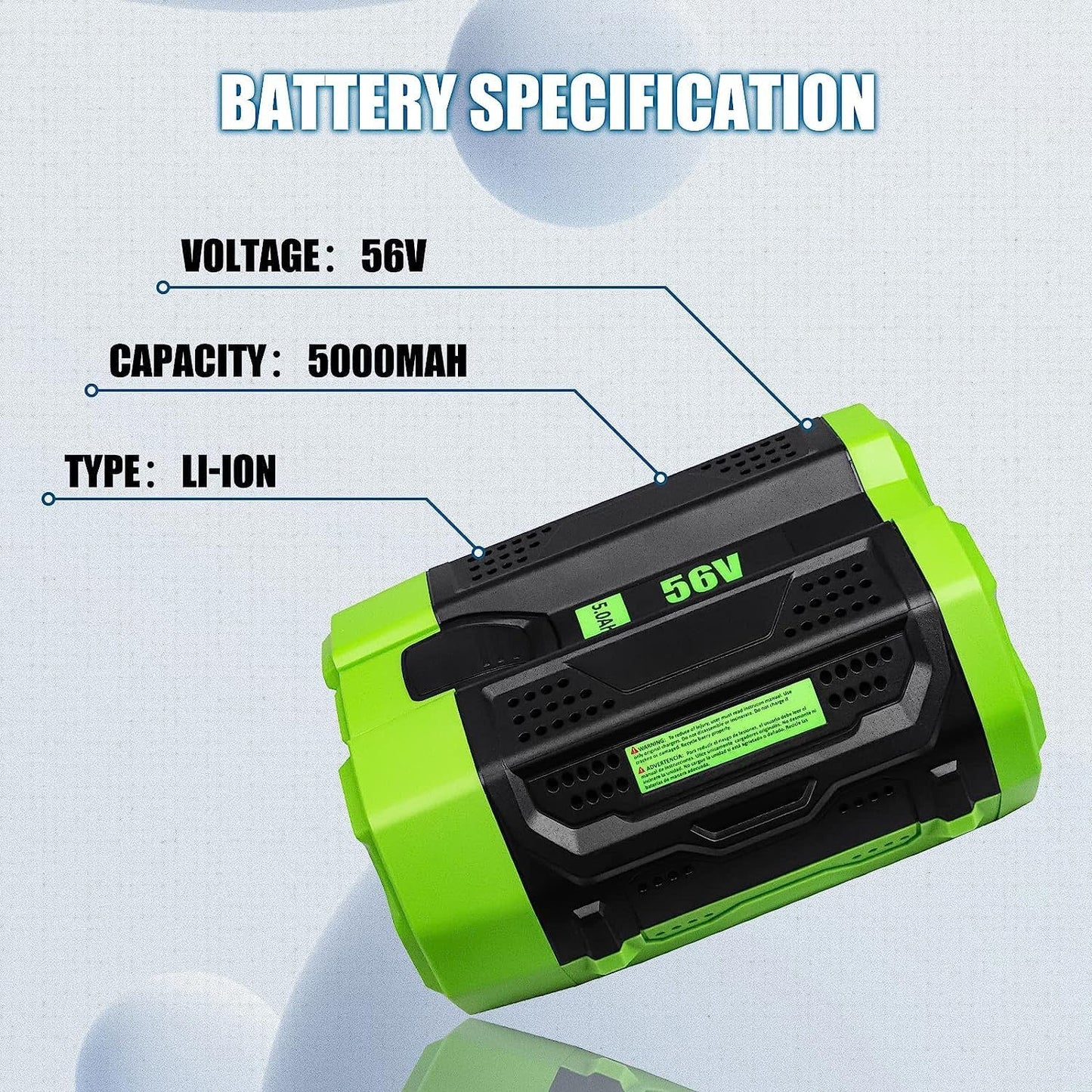56V 5.0Ah Replacement for EGO Battery Compatible with BA2800 BA4200T BA4200 BA1400 BA2800T BA5600T Power Tools Battery (Multi)