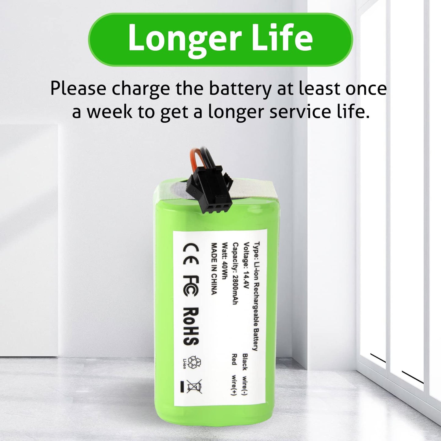 14.4V 2600mAh Battery Compatible for Eufy RoboVac 11, 11S, 12, 15C, 15T, 30,30C, 35C, Ecovacs Deebot N79 N79S DN622, RoboVac 15C MAX 25C 30, Goovi F007C D380 D382, G10 G20 G30 G35 G40 Hybrid