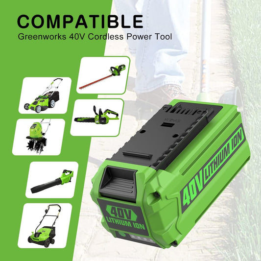 Batteria di ricambio da 40 V 5,0 Ah per GreenWorks 29472 29462 Batteria GreenWorks 40 V G-MAX Power
