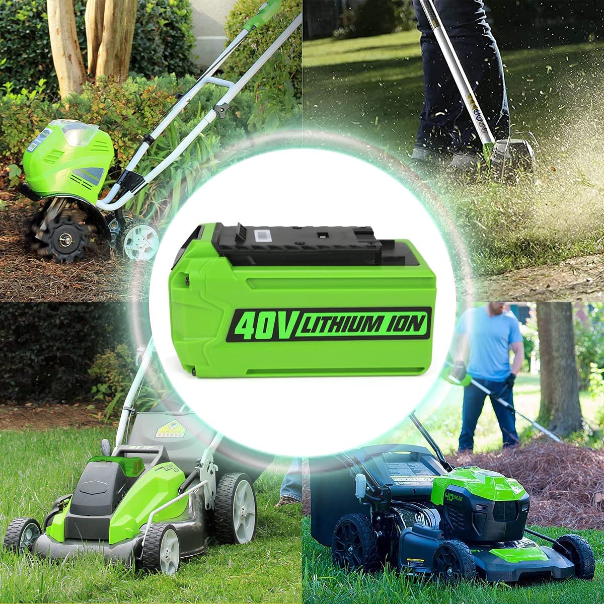 Batteria di ricambio da 40 V 5,0 Ah per GreenWorks 29472 29462 Batteria GreenWorks 40 V G-MAX Power